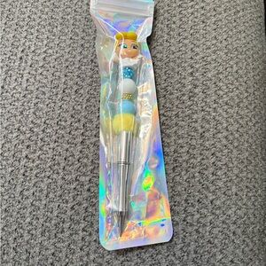 Custom Disney Elsa Blue and Yellow Party Pen with Decorative Character Top
